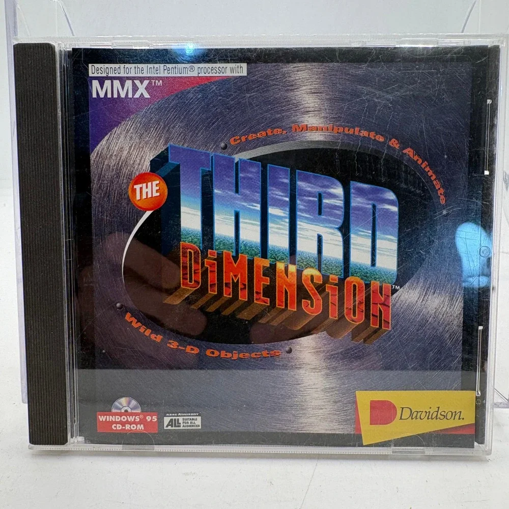 The Third Dimension Davidson Windows 95 PC CD-ROM Retro 3D Modeling Software